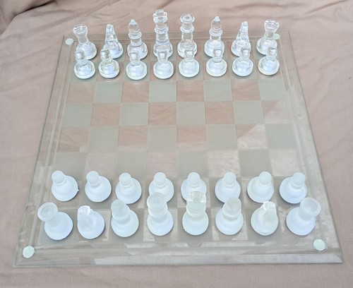 Full size glass chess set - full, in