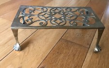 Large Brass Trivet w/Ball &
