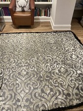 Lovely Silver And Black Demask Bedspread/Throw