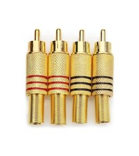 ( Set of 4 ) RCA Phono Male Plug Non-Solder Solderless Connector Terminal AV UK