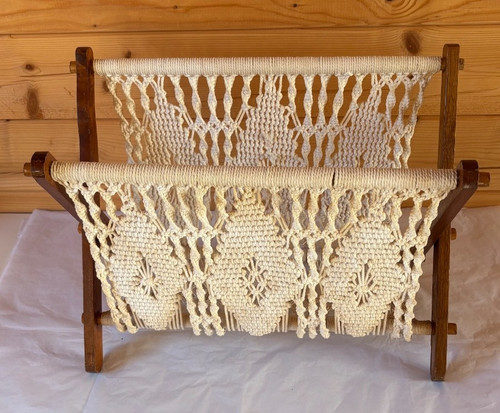 Vintage 1960 macrame floor - vintage, 1960's