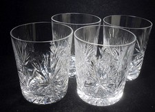 4 Edinburgh Crystal STAR OF EDINBURGH Small Whisky Tumbler Glasses 3"h (signed)
