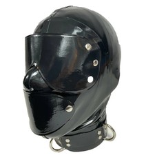 Black Latex Hood Mask With