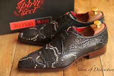 Jeffery West Blue Python Skin Leather Derby Lace Up Shoes UK 8 US 9 EU 42