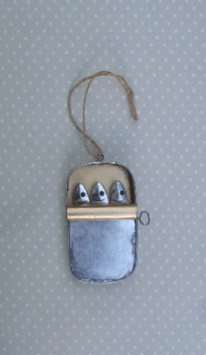 Mini tin sardines - tin, hanging
