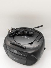 Groov-e GVPS833/BK traditional boombox portable cassette CD player radio aux B