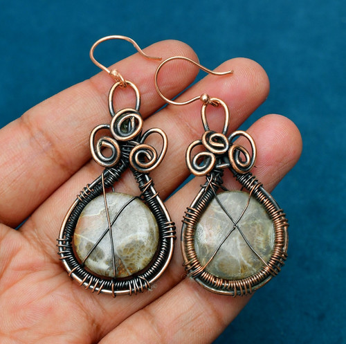 Fossil coral gemstone - coral, handmade