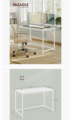 Vasagle white computer desk - computer,