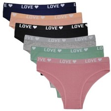 6 Pack Ladies Bikini Briefs Panties Womens Cotton Knickers Underwear Size 6-12