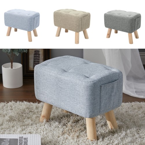 Linen footstool footrest - linen,