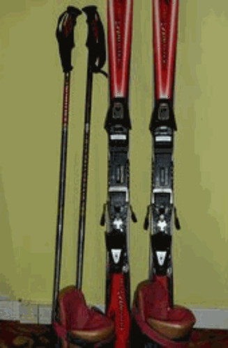 Skis bindings poles - bindings,, bag