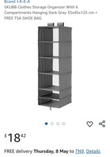 2 x Black Ikea Skubb Hanging Storage 6 Shelves 