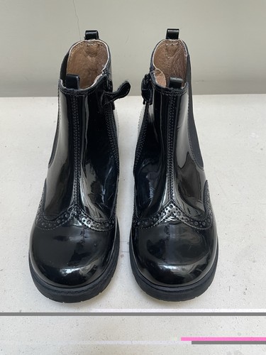 Girl black leather boots - girl,