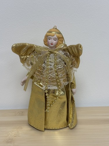 Vtg gold angel tree - vtg, topper