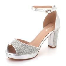 Women Sparkly Block Heel