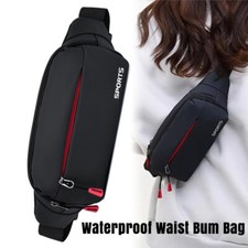 Waist Bum Bag Waterproof Men Women Festival Travel Running Belt Fanny Pack Black