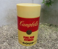 Vintage 1980's Campbell's Soup Flask. Very Retro Design. 7" High & 4" Diameter