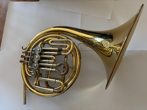 French horn with case - horn,