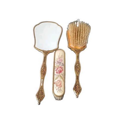 Vintage brass set hair - brass, 3