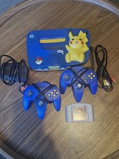 n64 pikachu blue yellow console nintendo 64  Pokemon Stadium Game