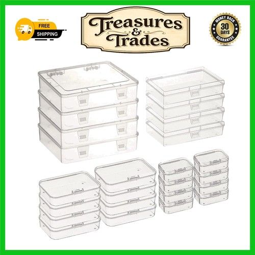 Clear hinged plastic storage - hinged,