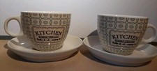 Pair Of Retro Kitchen by R&B Ritzenhoff Breker Cup & Saucer Take It & Enjoy It