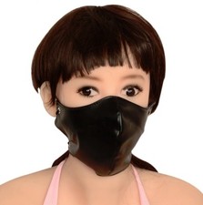 PVC Look Dungeon Cave Mouth Nose Yoke Cover Restraint Mask Ball Gag Head Hood