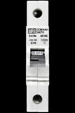 DORMAN SMITH 10 AMP CURVE C 10kA MCB CIRCUIT BREAKER AS10C
