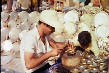 PLATE MAKER AT WORK, North Africa - Original 35mm SLIDE (1970s)