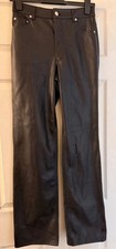 Zara black wide leg leather