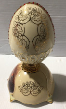 Jewel Of Nature Heirloom Porcelain Musical Egg Ornament -Good Condition (V1)