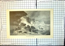 Old Print Storm Scene Near