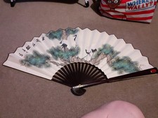 Vintage Chinese Fan Bird &