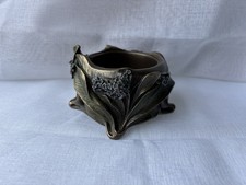 Veronese Art Nouveau Cast Bronze Resin Trinket Bowl Pot Flowers & Leaves Design