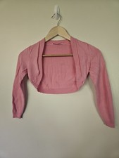 Girls Pink Cropped Cardigan