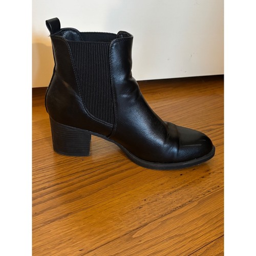 Black faux leather - black,