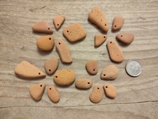 20 Top Drilled Sea Pottery Beach Found Clay Shards For Arts And Crafts 