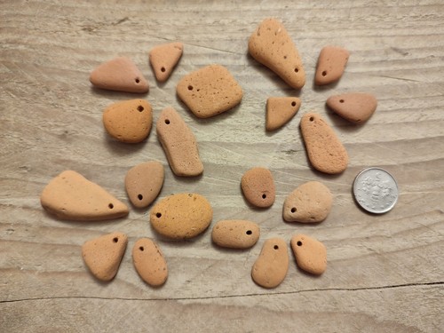 Top drilled sea pottery - drilled,