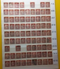 GB QV 1d Penny Reds 71-224