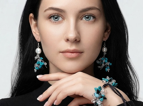 Real turquoise gemstone rock - real,