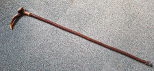 RUSTIC VINTAGE WALKING STICK RAMS HORN HANDLE 43"
