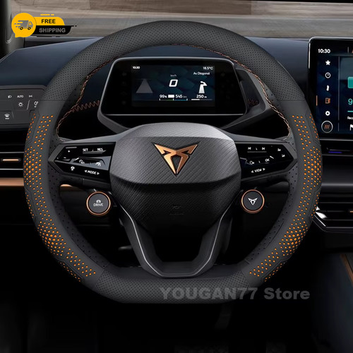 Leather car steering wheel - car,