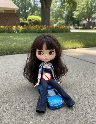 Neo blythe doll brown hair - blythe, 1/6