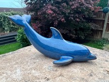 Highbank Porcelain Pottery Lochgilphead Scotland Blue Dolphin Figurine Ornament
