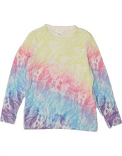 MONA Womens Boat Neck Jumper Sweater UK 14 Medium  Multicoloured Tie Dye AW08