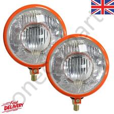 Pair 6 inch Orange Headlamps For For Massey 35 65 765 David Brown 990MF Tractors