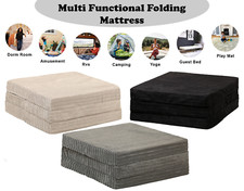 Luxury Fabric Single Fold Out Z Bed Mattress Footstool, Great Kids Sleepover Bed