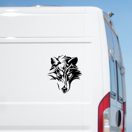 Wolf head sticker car caravan - head,