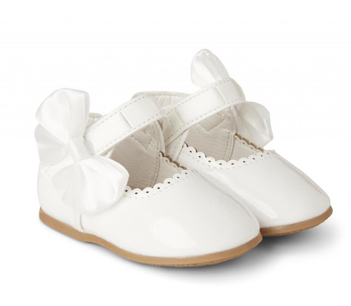 Girls white bow - bow, shoes