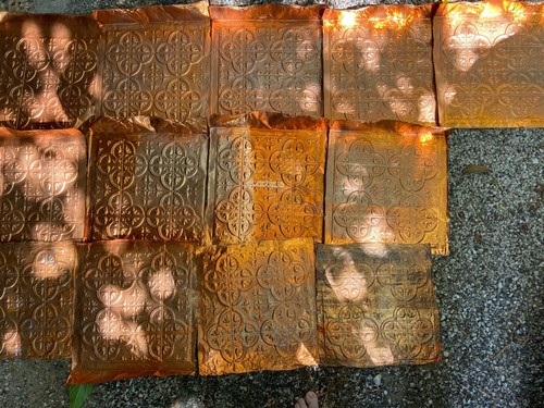 Copper ceiling tiles - 2,